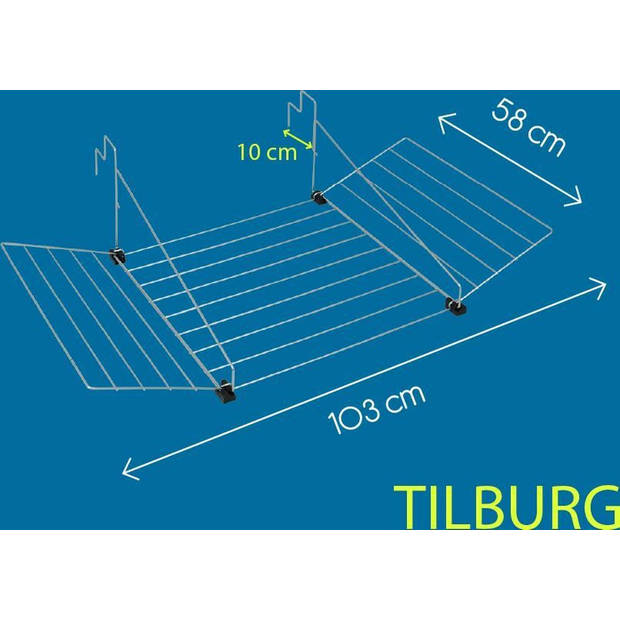 Tomado Tilburg - Hangdroogrek - 12 meter drooglengte - Zilvergrijs