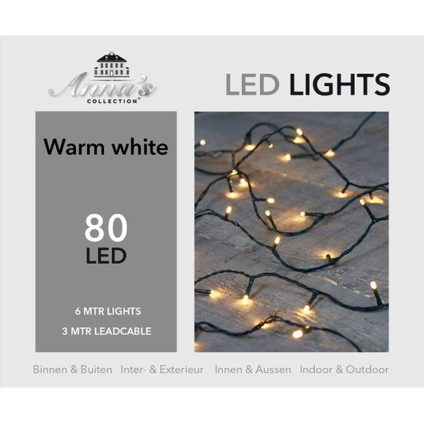 Kerstverlichting 80 LED s warm wit Anna's Collection