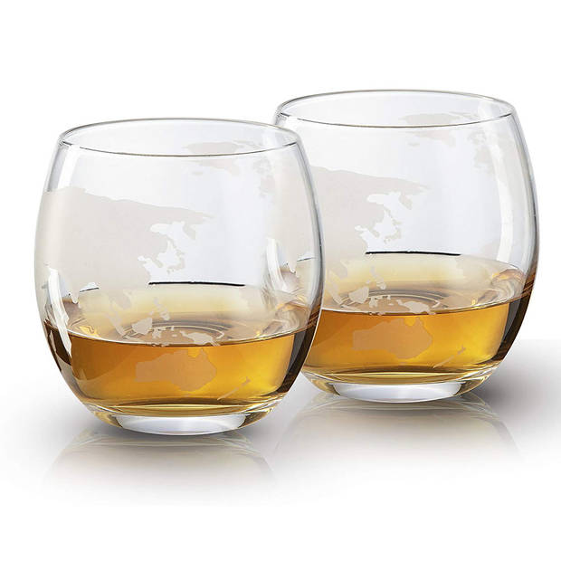 Globe Whiskey Decanter - Standaard Versie - 0.9L - Incl. 2 Whiskey Glazen, Whiskey Stones en Luxe Kist - Whiskey Karaf -