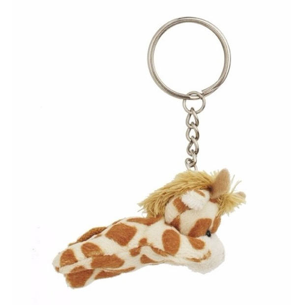 Pluche sleutelhangers giraffe knuffel 6 cm - Knuffel sleutelhangers