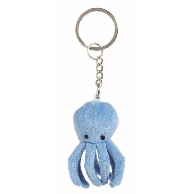 Nature Planet Pluche Octopus/Inktvis knuffel sleutelhanger - 6 cm - Speelgoed dieren - Knuffel sleutelhangers