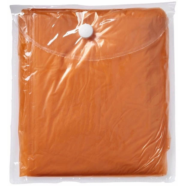 Oranje wegwerp regenponcho - Feest regenponchos