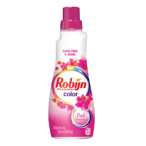 Robijn Klein & Krachtig Pink Sensation wasmiddel - 168 wasbeurten - 8 x 735 ml