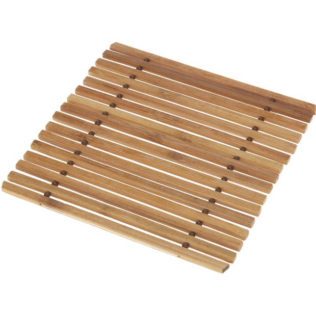 1x Pannen onderzetter bamboe 18 cm - Panonderzetters