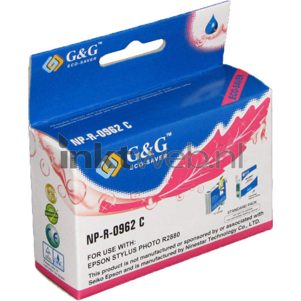 Huismerk Epson T0962 cyaan cartridge