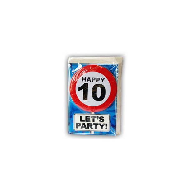 Happy Birthday kaart met button 10 jaar - Verjaardagskaarten