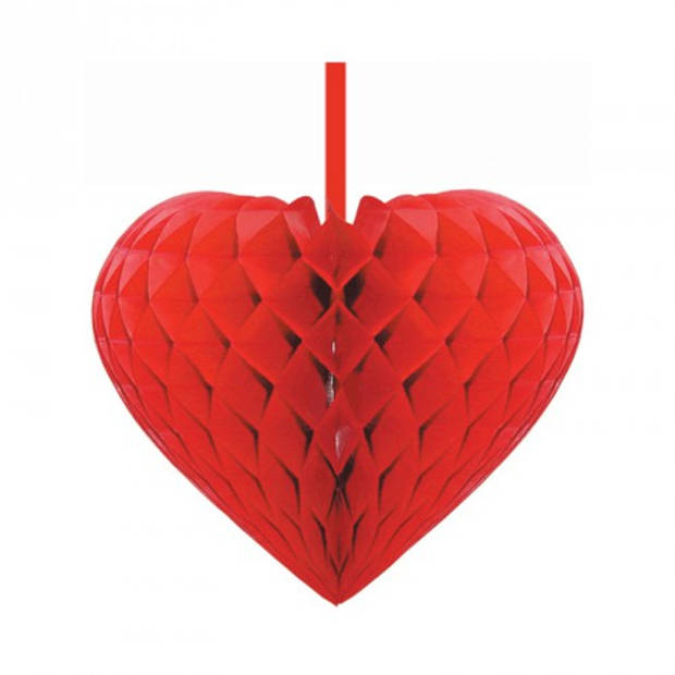 Rood decoratie hart 15 cm - Feestdecoratievoorwerp