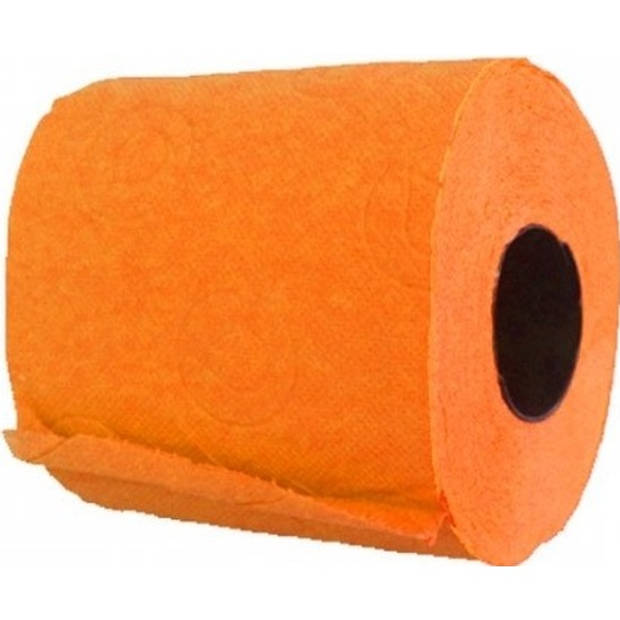 1x WC-papier toiletrol oranje 140 vellen - Feestdecoratievoorwerp
