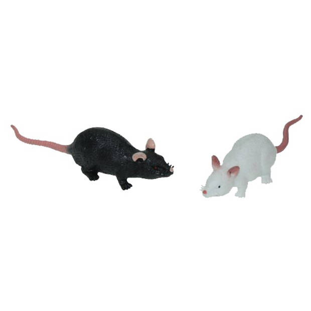 Rubberen nep/namaak dieren rat 11 cm wit - Fopartikelen