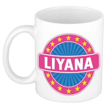 Voornaam Liyana koffie/thee mok of beker - Naam mokken