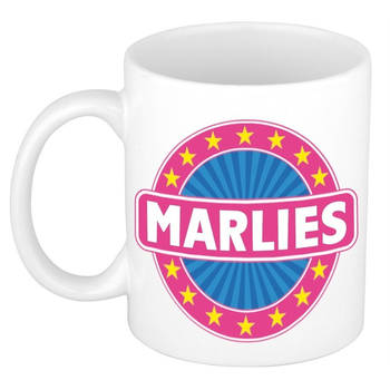 Voornaam Marlies koffie/thee mok of beker - Naam mokken