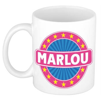 Voornaam Marlou koffie/thee mok of beker - Naam mokken