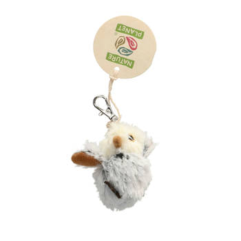 Nature Planet Pluche dieren sleutelhanger - Uil knuffel - 6 cm - Speelgoed sleutelhangers - Knuffel sleutelhangers