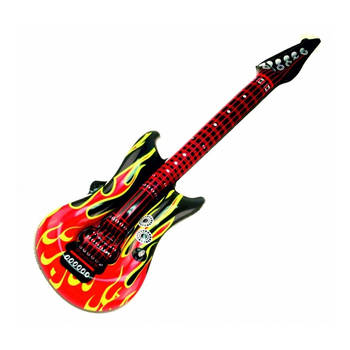Lucht gitaar met vlammen 100 cm - Opblaasfiguren