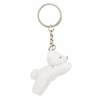 Pluche sleutelhanger ijsbeer knuffel 6 cm - Knuffel sleutelhangers
