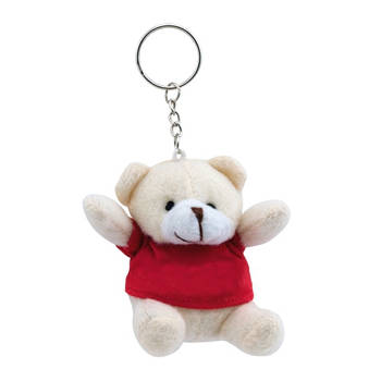Teddybeer knuffel sleutelhangertje rood 8 cm - Knuffel sleutelhangers