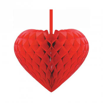 Rood decoratie hart 15 cm - Feestdecoratievoorwerp