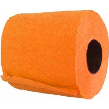 1x WC-papier toiletrol oranje 140 vellen - Feestdecoratievoorwerp