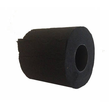 2x WC-papier toiletrol zwart 140 vellen - Feestdecoratievoorwerp