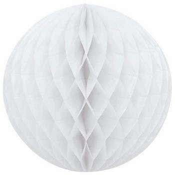 Kerstboomversiering 1x witte kerstballen van papier 10 cm - Kerstbal