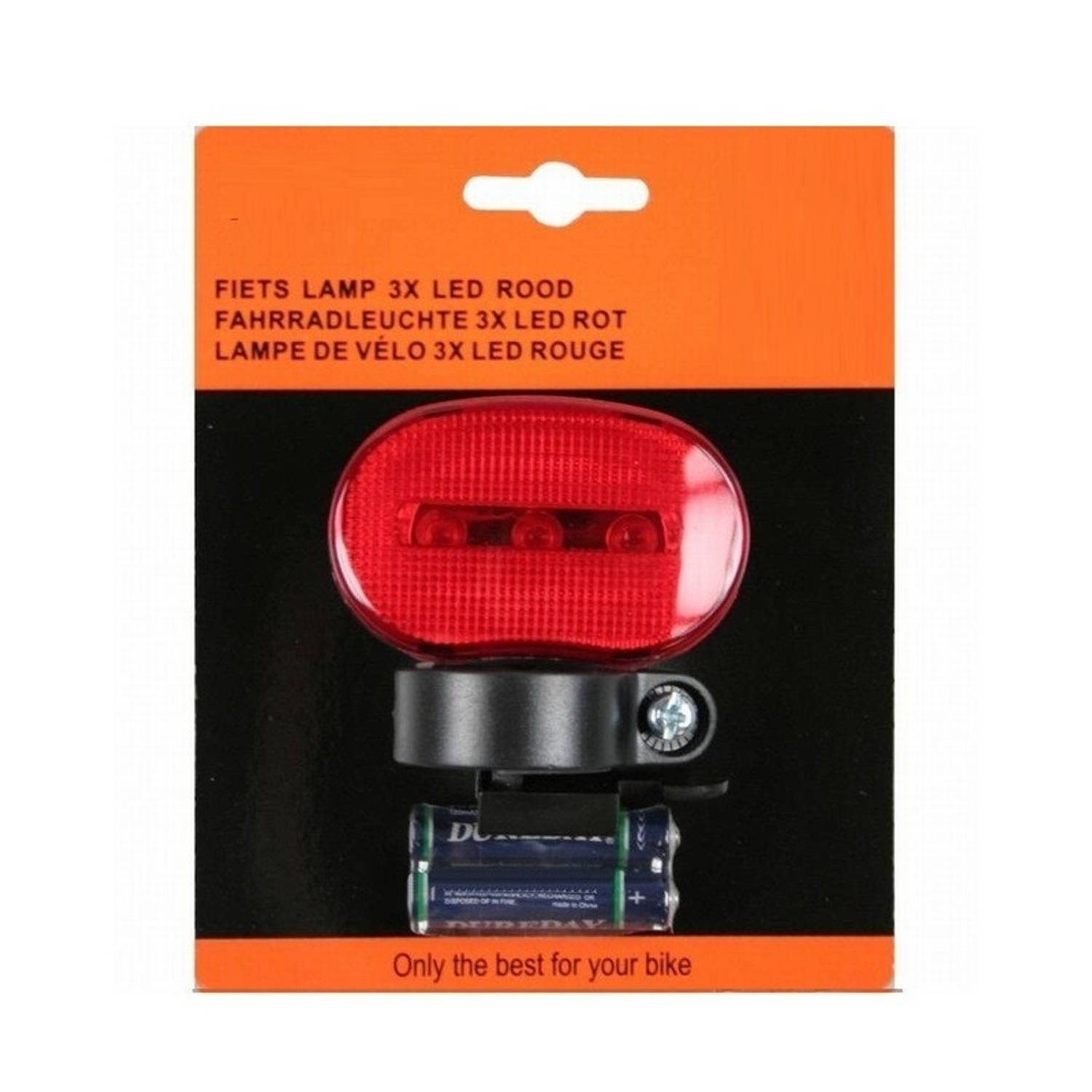 Fietsverlichting achterlicht inclusief batterijen - fietslampje