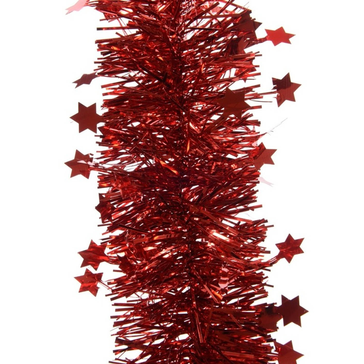 3x Kerstslingers Sterren Kerst Rood 10 X 270 Cm Guirlande Folie Lametta Kerst Rode Kerstboom Versier