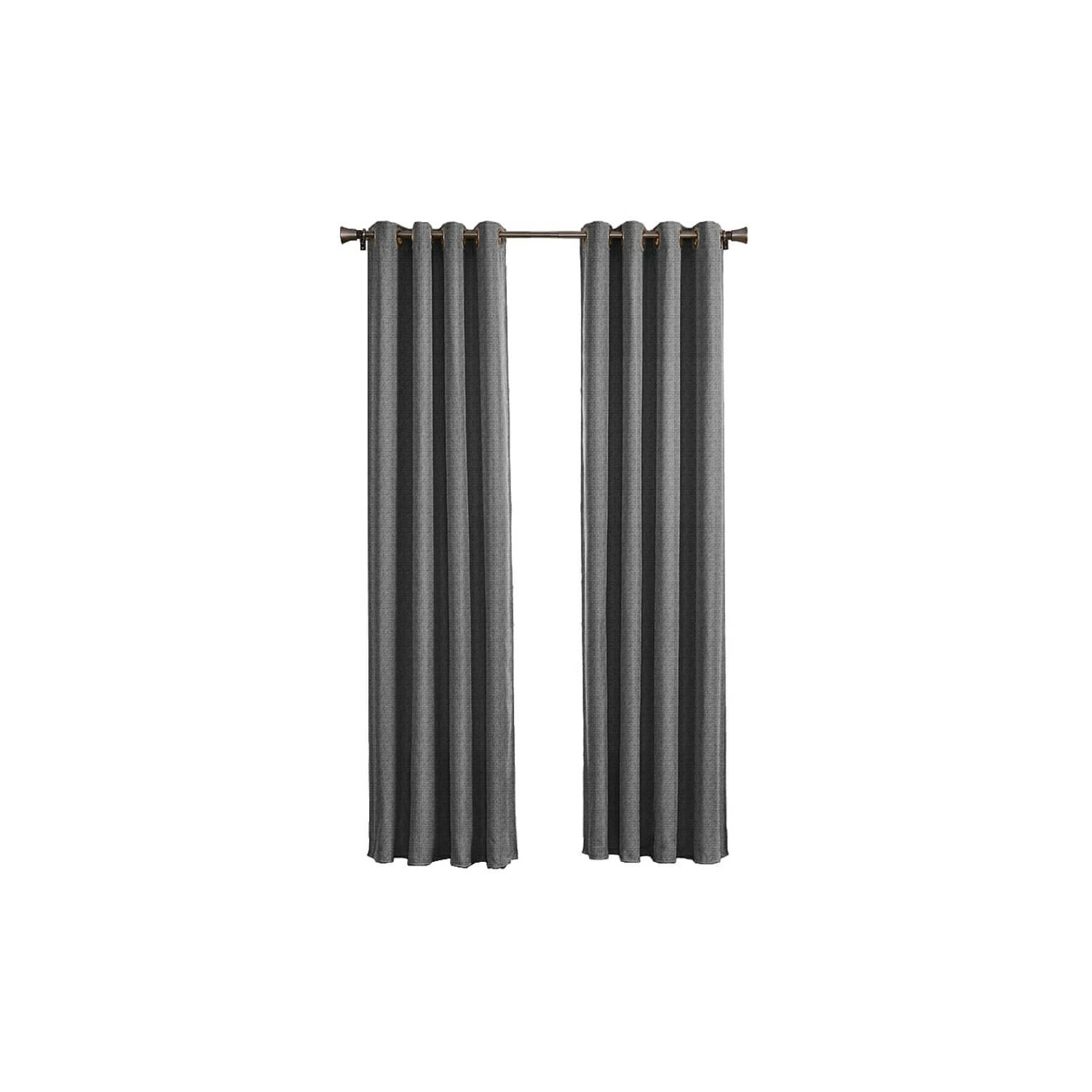 Larson - Luxe geweven blackout gordijn - met ringen - 1.5m x 2.5m - Donkergrijs
