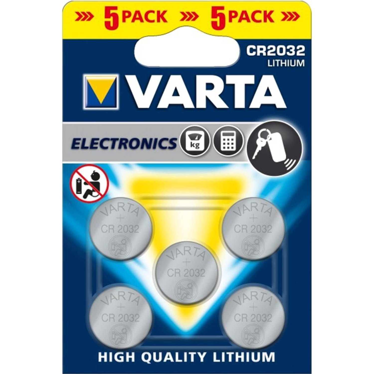 50 Stuks VARTA CR2032 knoopcel batterij (10 Blisters a 5st)