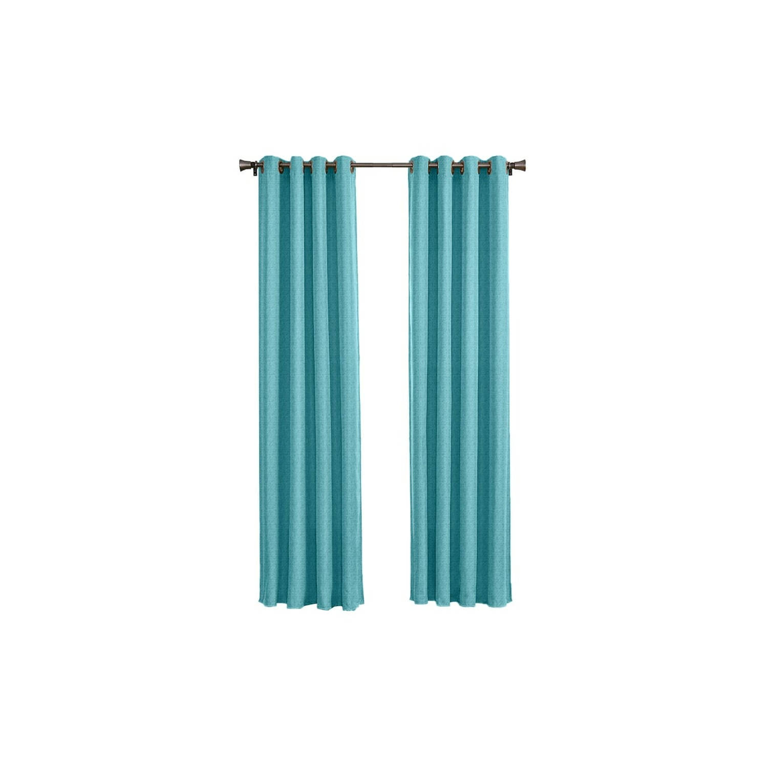 Larson - Luxe geweven blackout gordijn - met ringen - 1.5m x 2.5m - Mint-turquoise