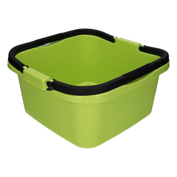 Groene afwasteil / emmer met handvat 13 liter - Afwasbak