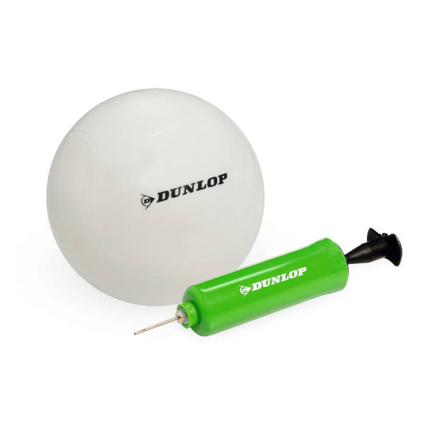 Dunlop Volleybalset - 609 x 220 CM - Incl. Volleybalnet, Bal, Ballenpomp en Draagtas - Groen/Zwart/Wit