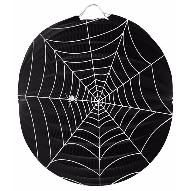 Spinnenweb lampion 22 cm halloween versiering