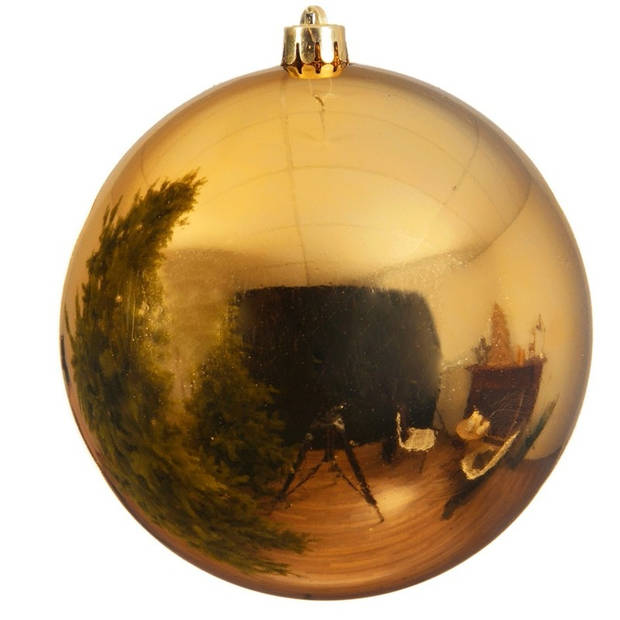 3x stuks grote kerstballen van 20 cm glans van kunststof goud zwart en roze - Kerstbal