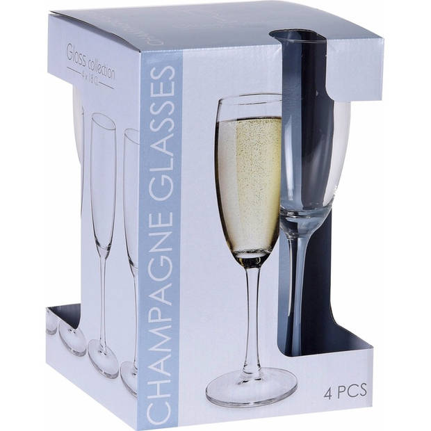 Champagneglazen - set 4x - 180 ml - glas - champagneflutes - Champagneglazen