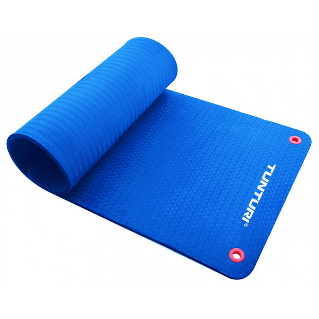Tunturi fitnessmat pro antislip 180 cm blauw