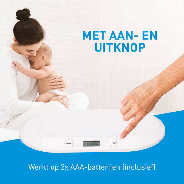 Grundig Babyweegschaal - Digitaal - 10 GR Nauwkeurig - Max. 20 KG - Tare-Functie - Wit