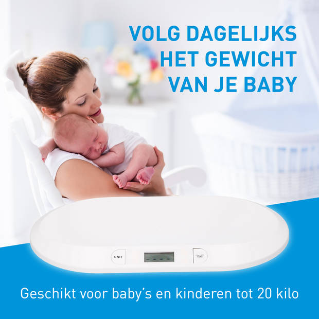 Grundig Babyweegschaal - Digitaal - 10 GR Nauwkeurig - Max. 20 KG - Tare-Functie - Wit