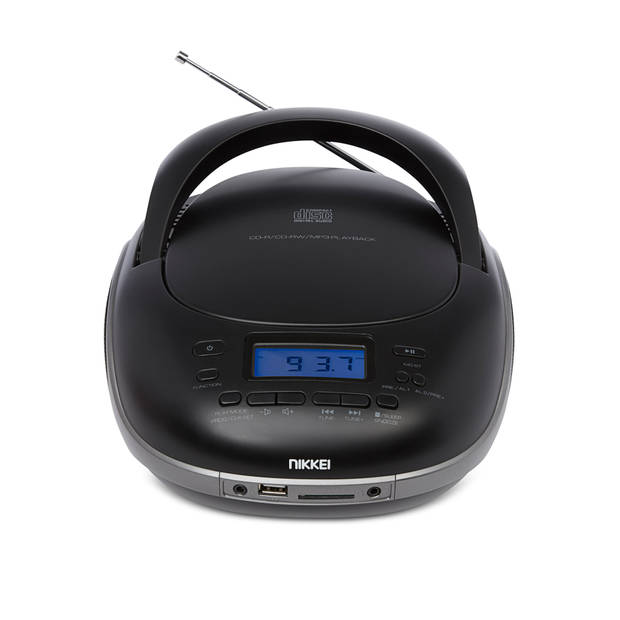 NIKKEI NPRC56BK Portable Radio/CD-speler met USB en Bluetooth - Zwart/Grijs