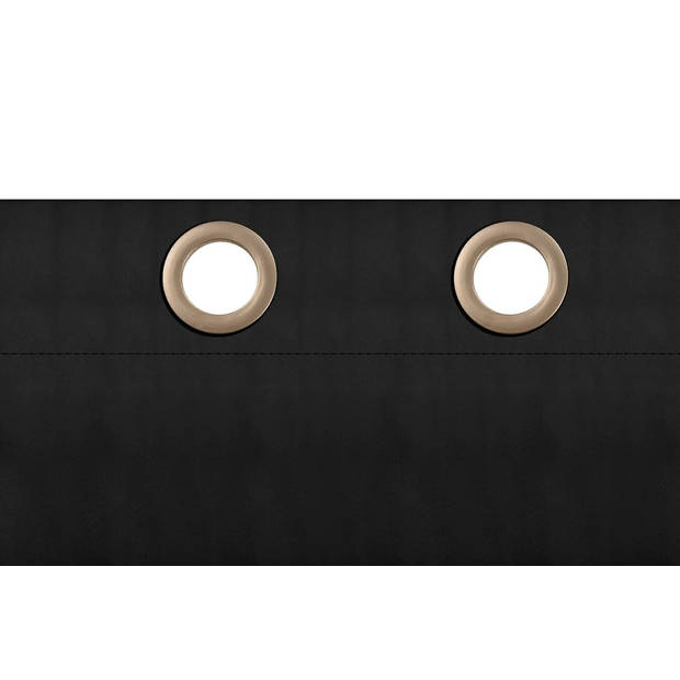 Larson - Luxe effen blackout gordijn - met ringen - 3m x 2.5m - Donker taupe