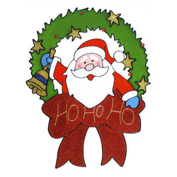 Kerst decoratie stickers kerstman plaatjes 30 cm - Feeststickers