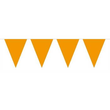 1x Mini vlaggetjeslijn slingers oranje 300 cm - Vlaggenlijnen