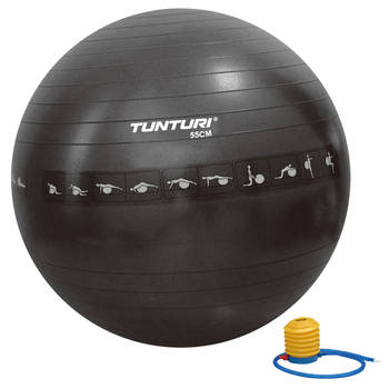 Tunturi fitnessbal Anti Burst 55 cm zwart