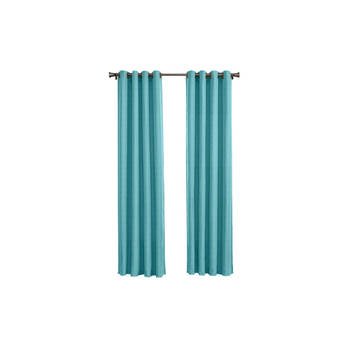 Larson - Luxe geweven blackout gordijn - met ringen - 1.5m x 2.5m - Mint-turquoise