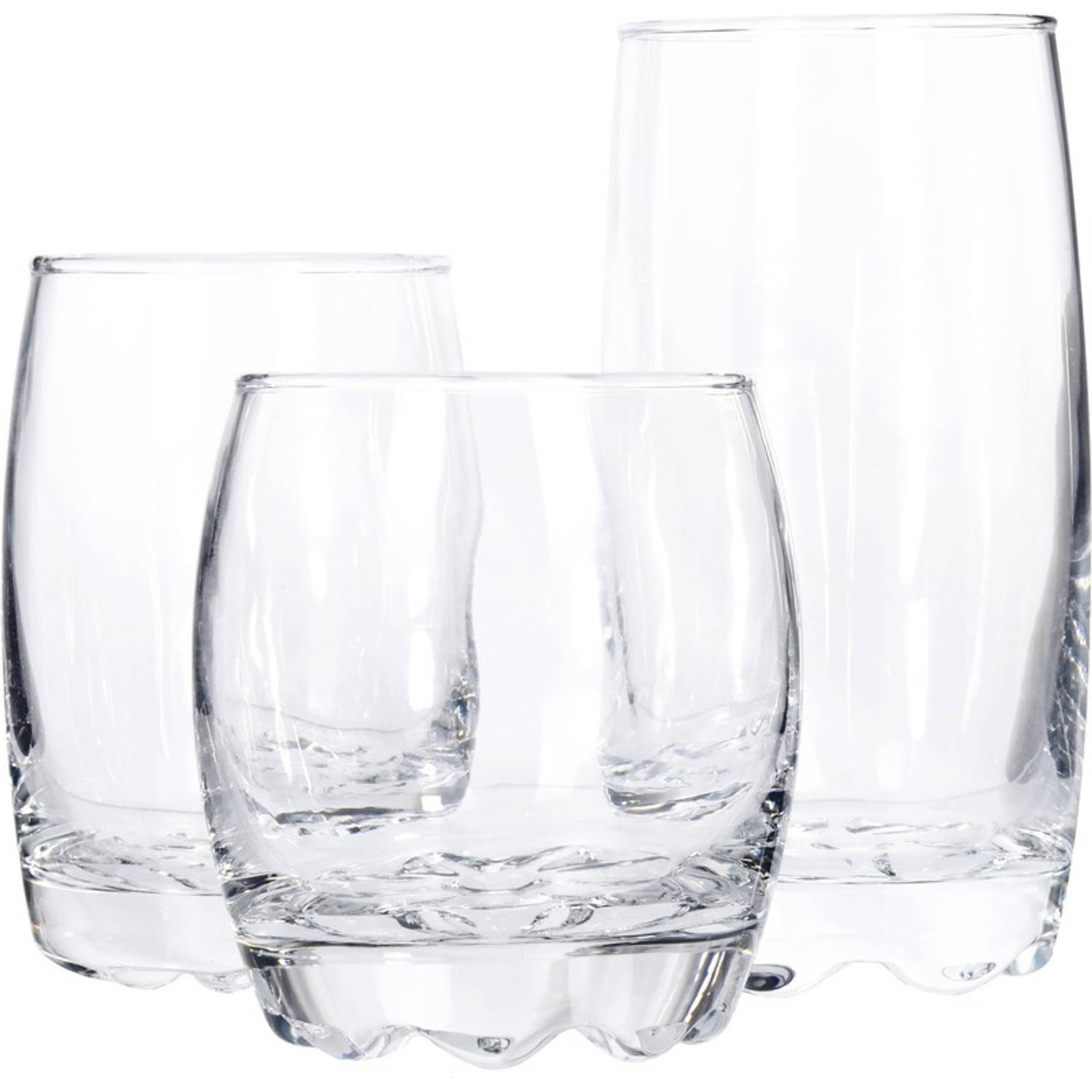 drink glazen set verschillende formaten 250/275/375 ml - | Blokker