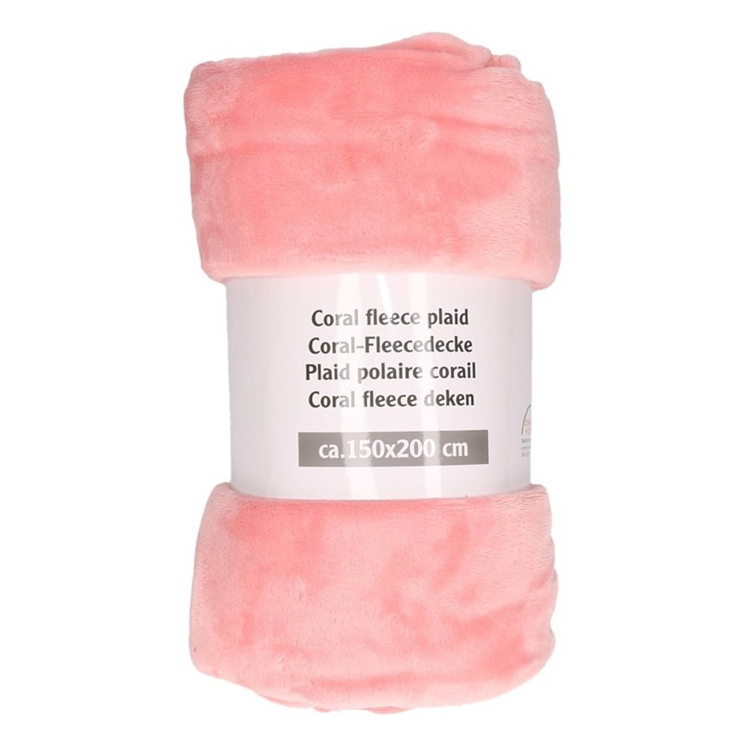markering spuiten campagne Zalm roze warme fleece dekens 150 x 200 cm - Plaids | Blokker