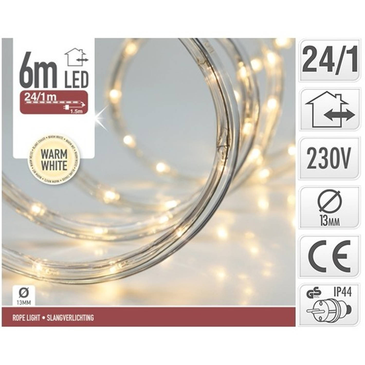 Kerstverlichting lichtslang warm wit 6 meter slangverlichting | Blokker