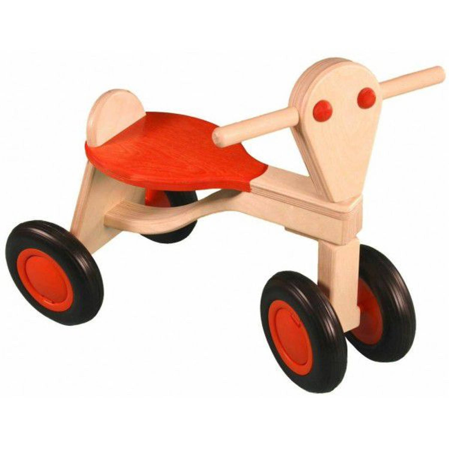 Van Dijk Toys houten loopfiets Oranje berken