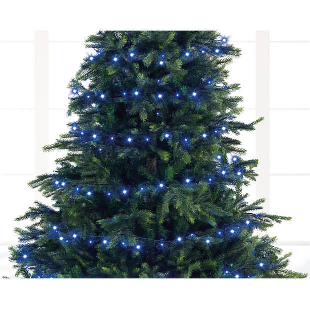 LED twinkle buitenverlichting blauw met timer 80 lichtjes - Kerstverlichting kerstboom