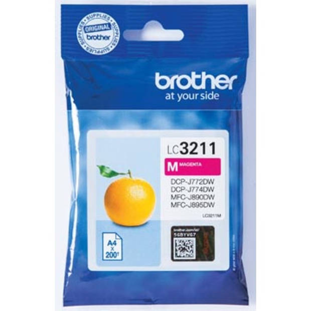 Brother inktcartridge magenta, 200 pagina's - OEM: LC-3211M