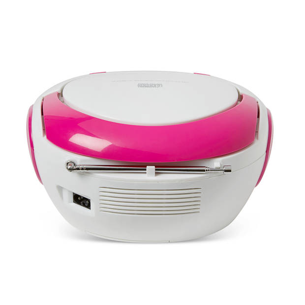 NIKKEI NPRC56PK Portable Radio/CD-speler met USB en Bluetooth - Wit/roze